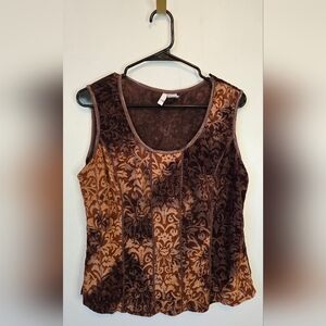 210. Y2K Brown Velvet Sleeveless Top